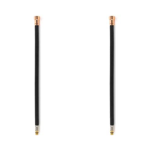 Latiguillos para grifo TAQ PREMIUM trenzado negro racorería oro rosa H3/8"-M10x1 30 cm (PACK 2 ud.)