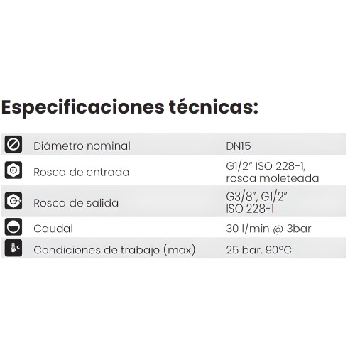 Válvula de escuadra C850 PREMIUM blanco mate macho-macho 1/2" x 1/2"