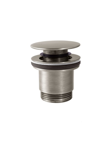 Válvula de desagüe Click-Clack Simple-Rapid para lavabo con opción siempre abierta acabado acero