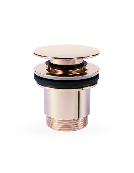 Válvula de desagüe Click-Clack Simple-Rapid para lavabo con opción siempre abierta acabado oro rosa