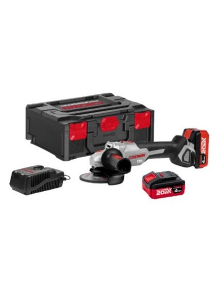 Kit maletín amoladora 20V 125 mm + 2 baterías + cargador