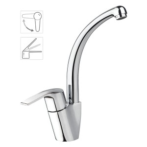 Grifo Essential monomando lateral horizontal ecoeficiente para cocina