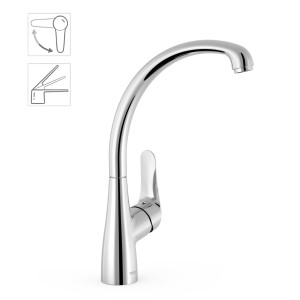 Grifo Essential monomando lateral vertical ecoeficiente para cocina