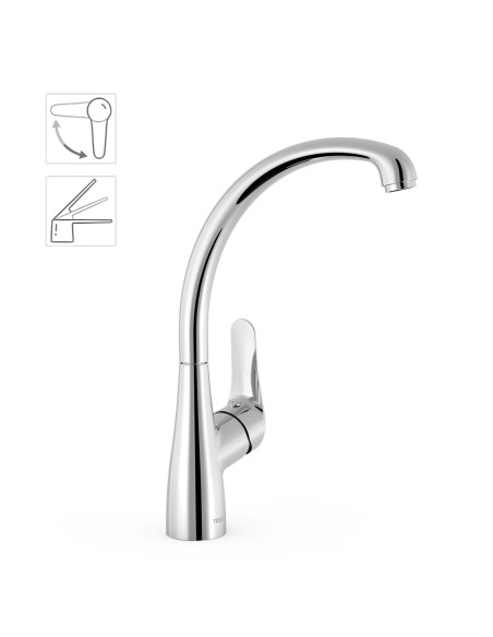 Grifo Essential monomando lateral vertical ecoeficiente para cocina