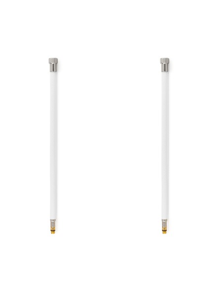 Latiguillos para grifo TAQ PREMIUM trenzado blanco racorería acero H1/2"-M10x1 50 cm (PACK 2 ud.)