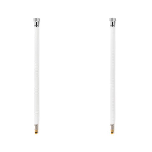 Latiguillos para grifo TAQ PREMIUM trenzado blanco racorería cromada H1/2"-M10x1 50 cm (PACK 2 ud.)