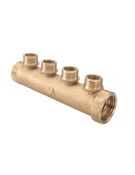 Colector MH 1'' x salida 1/2"entre ejes 50 mm 4 salidas