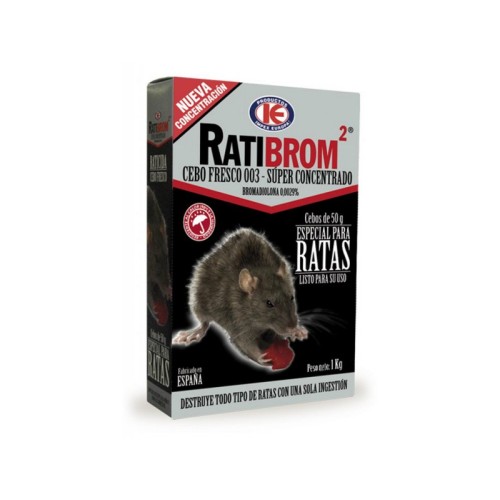Cebo fresco súper concentrado para ratas Ratibrom 2 150 gr