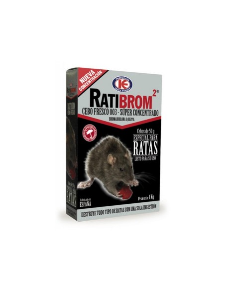 Cebo fresco súper concentrado para ratas Ratibrom 2 150 gr