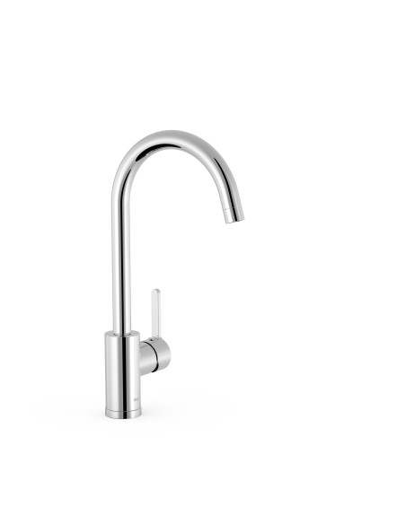 Grifo monomando vertical con caño en arco para cocina Base-Tres Plus