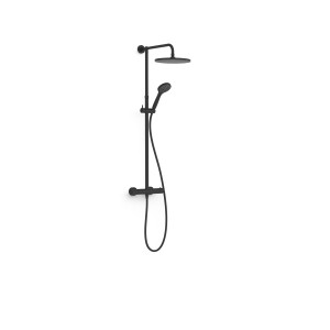 Grifo Base-Tres Plus termostático ducha color negro mate