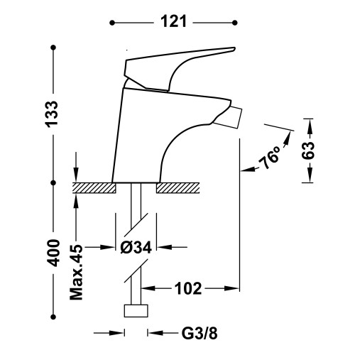 Grifo Canigó-Tres monomando para bidé