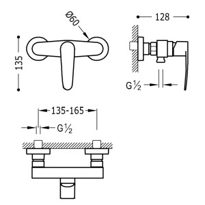Grifo Flat-Tres monomando para ducha 2