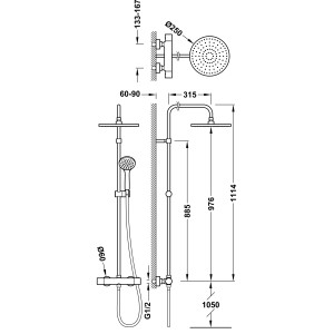 Grifo Base-Tres Plus termostático para ducha 2