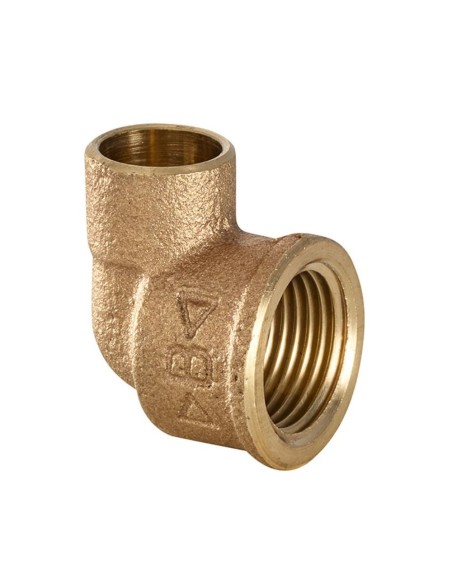 Codo de latón 90º HH 22 mm x 1/2"