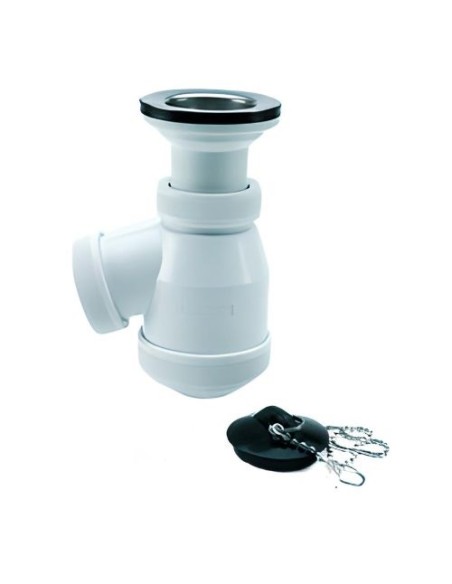 Sifón botella largo con válvula extensible válido para diámetro 1'' 1/2 y 1'' 1/4