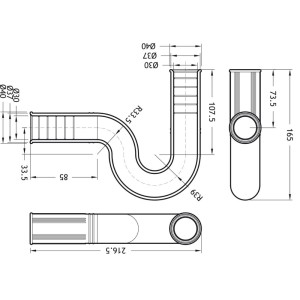 Sifón flexible abierto 30x30mm Drenaflex 2