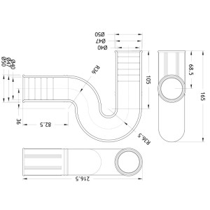 Sifón flexible abierto 40x40mm Drenaflex 2