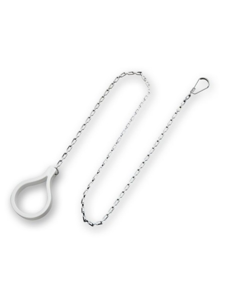 Tirador WC con cadena para tanque alto blanco