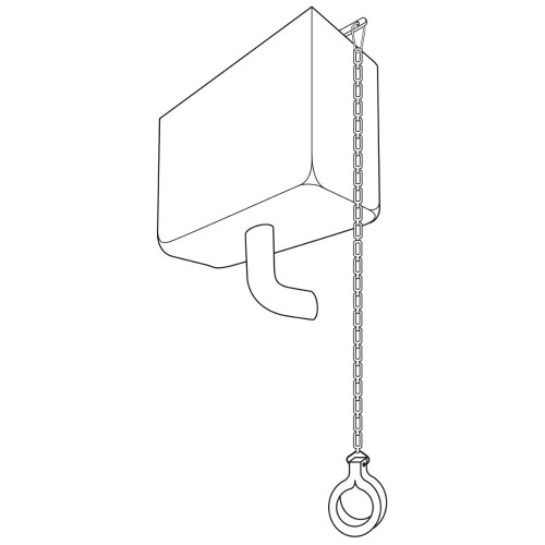 Tirador WC con cadena para tanque alto blanco