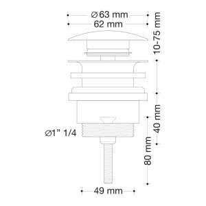 VÁLVULA CLIC-CLAC LATÓN UNIVERSAL CON TORNILLO TAPÓN GRANDE LATÓN 2