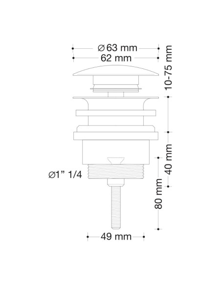 VÁLVULA CLIC-CLAC LATÓN UNIVERSAL CON TORNILLO TAPÓN GRANDE LATÓN
