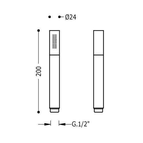 Ducha de mano cilíndrica cromada