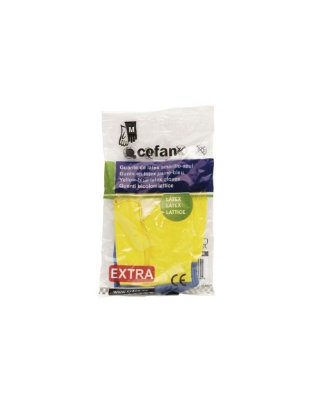 Guantes de látex bicolor talla 9