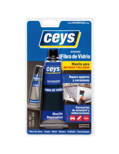 Masilla reparadora fibra vidrio 100ml + 6ml