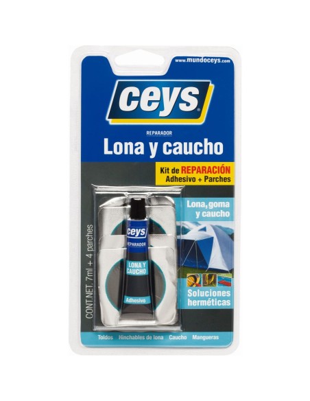 Kit reparador lona y caucho 7ml + 4 parches
