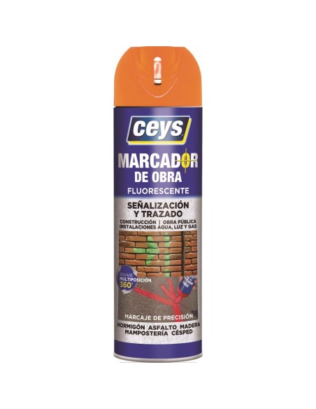Spray marcador de obra naranja 500ml