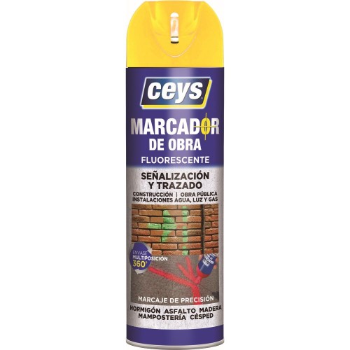Spray marcador de obra amarillo 500ml