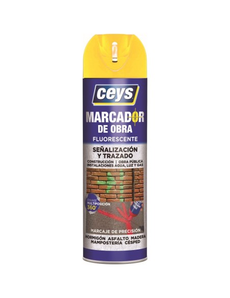 Spray marcador de obra amarillo 500ml