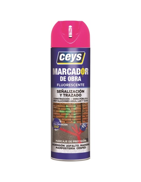 Spray marcador de obra fucsia 500ml