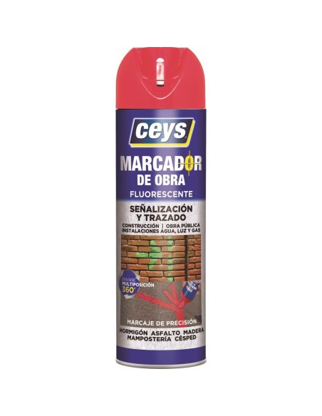 Spray marcador de obra rojo 500ml