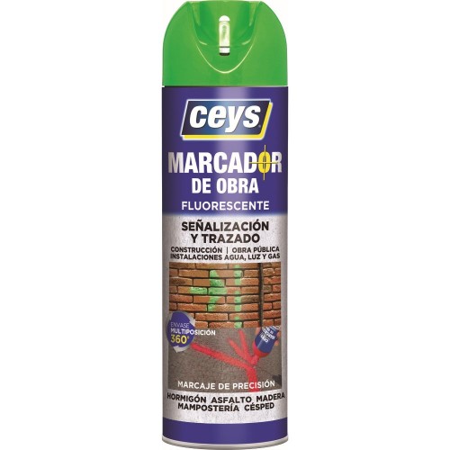 Spray marcador de obra verde 500ml