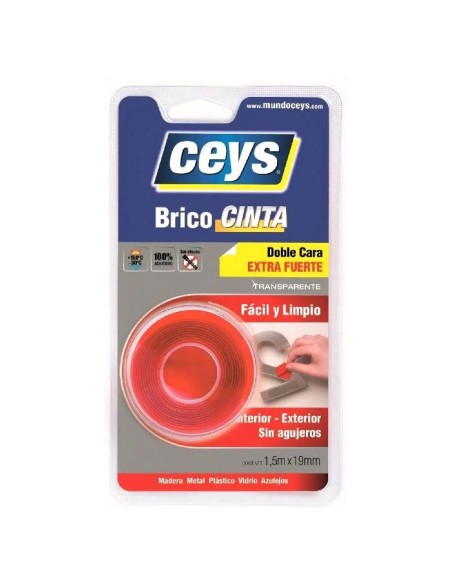 Bricocinta doble cara transparente 1,5m
