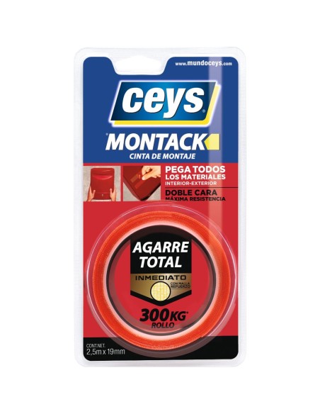 Cinta doble cara Montack 2,5mx19mm