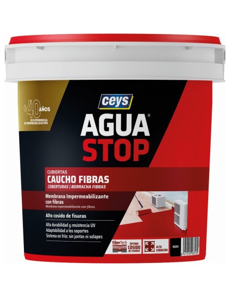 Impermeabilizante AguaStop caucho fibras negro 1kg