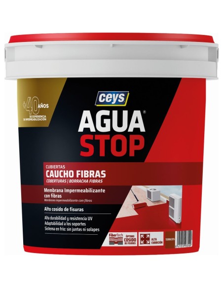 Impermeabilizante AguaStop caucho fibras terracota 1kg